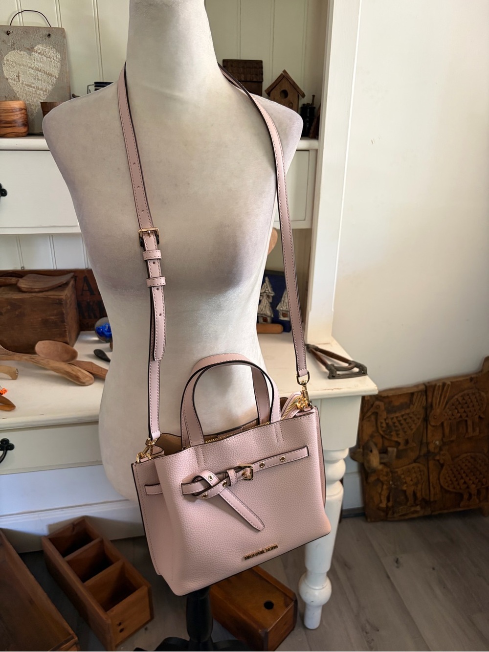Michael Kors Women's Pink Leather Crossbody Satchel